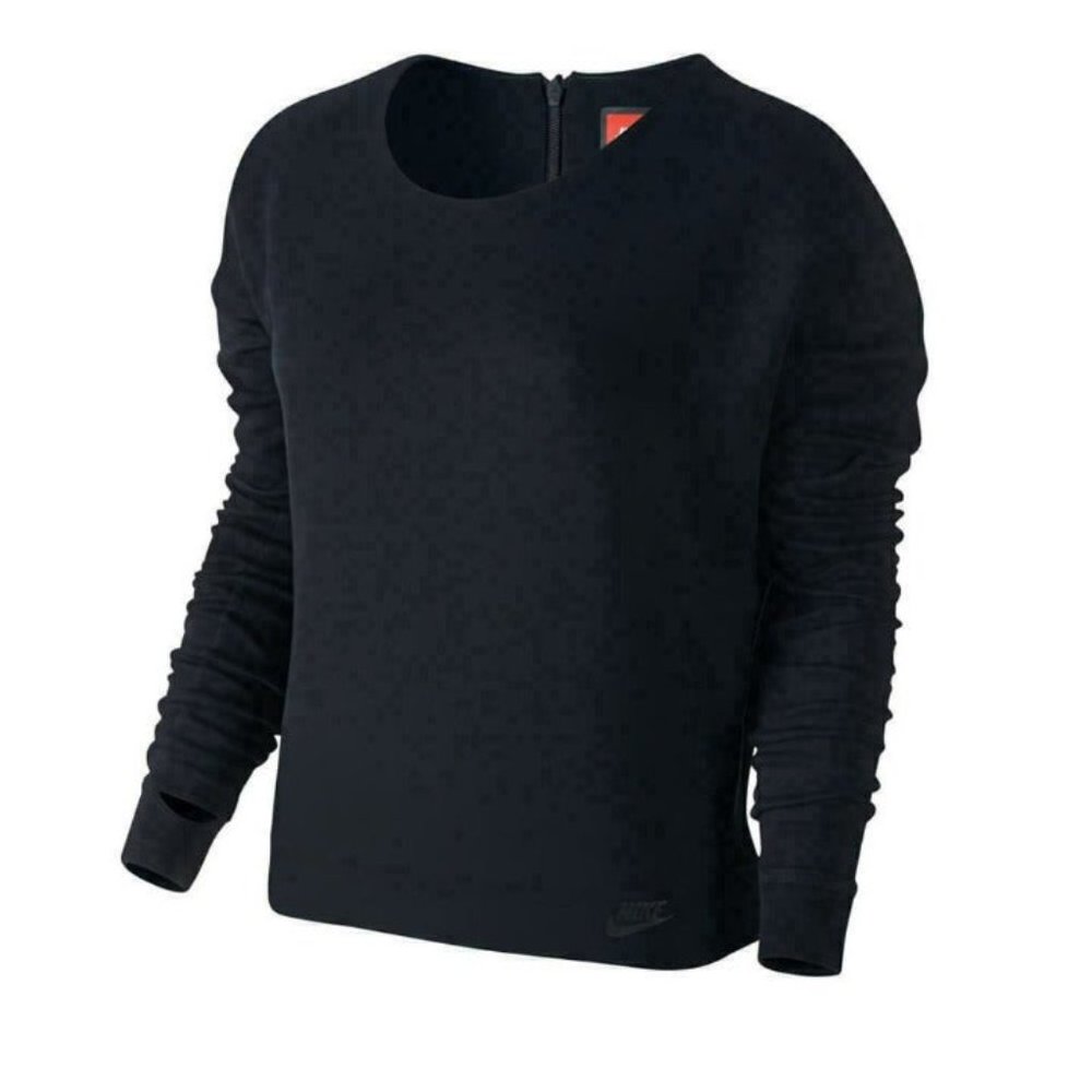 Nike Tech Fleece Sweater Womens Size L Black Long Sleeve Sweatshirt 685748-010
